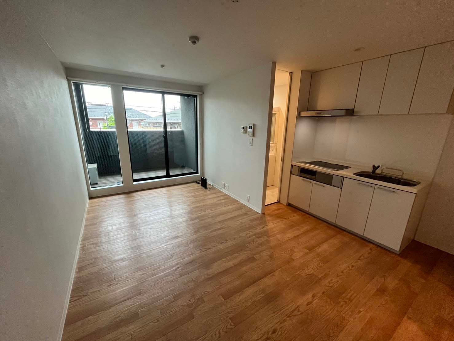 Bamboo House kitchen and living area with balcony